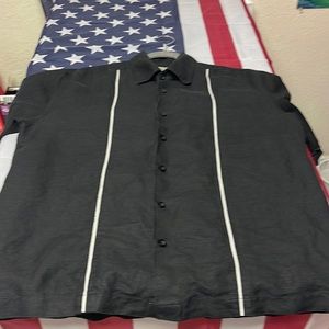 Guayabera cubavera  mens black bone stripe Medium